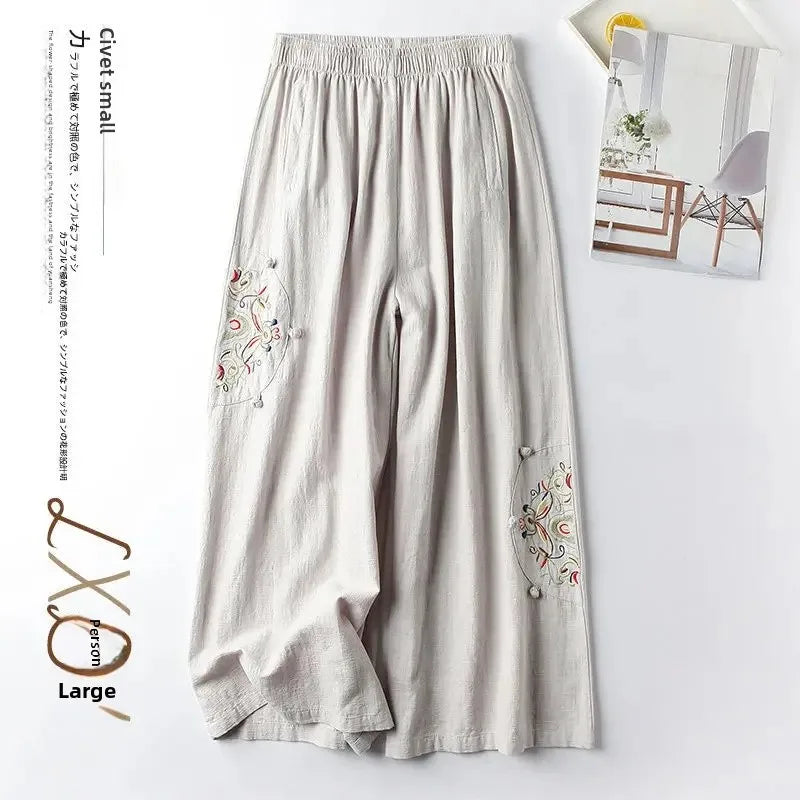 C&A linnen broek dames met strikband – Vrouwelijk accent