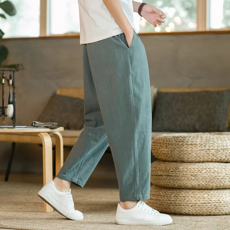 Linnen broek mannen in vintage stijl – Authentieke look