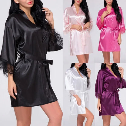 Ochtendjas dames zwart - Elegante zijde voor een ontspannen ochtend