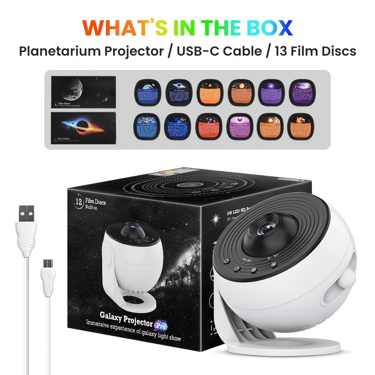 Dimbare projector lamp met bewegende sterren