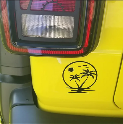 Auto stickers - Tropische paradijs achterruit voor een zomergevoel