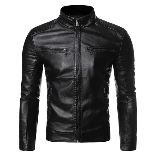 Leren jassen heren - Zwart met stoere details voor een krachtige look