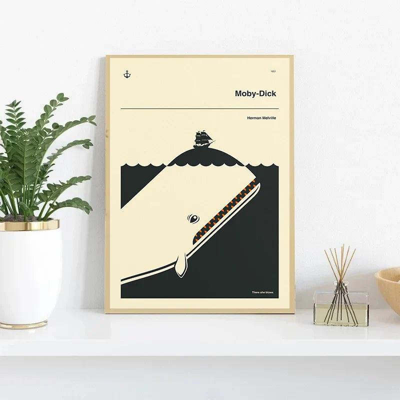 Abstracte poster met penseelstreken
