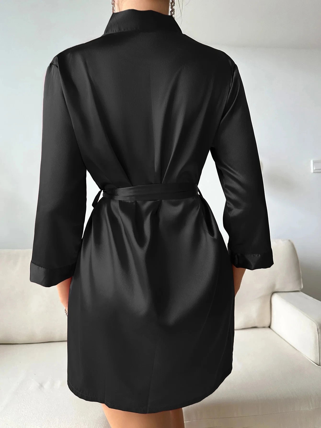 Ochtendjas dames met subtiel patroon – Rustig en elegant
