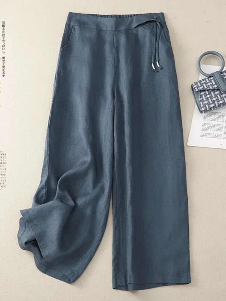 Linnen broek dames in zandkleur – Tijdloze klassieker