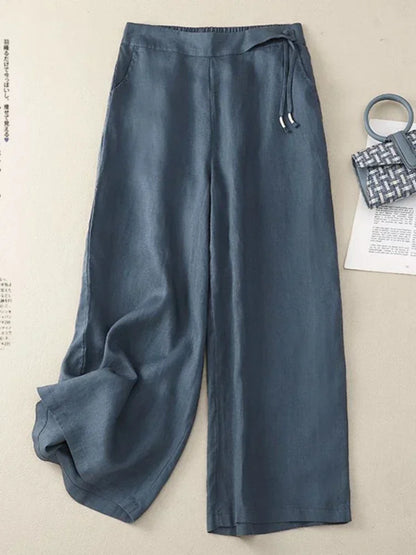 Linnen broek dames in zandkleur – Tijdloze klassieker