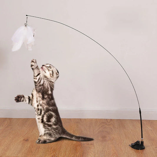 Kattenspeeltje met veren – Stimuleert jachtinstinct