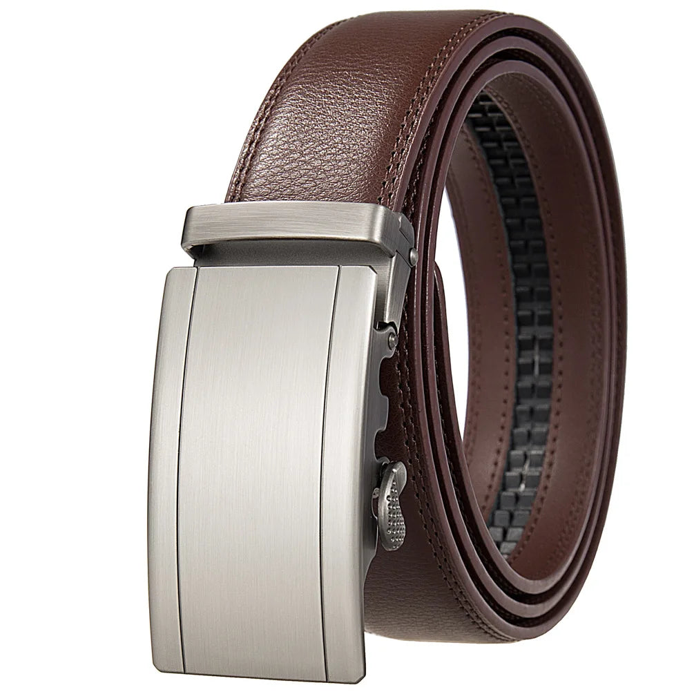 Riem heren in donker olijfgroen met metalen details