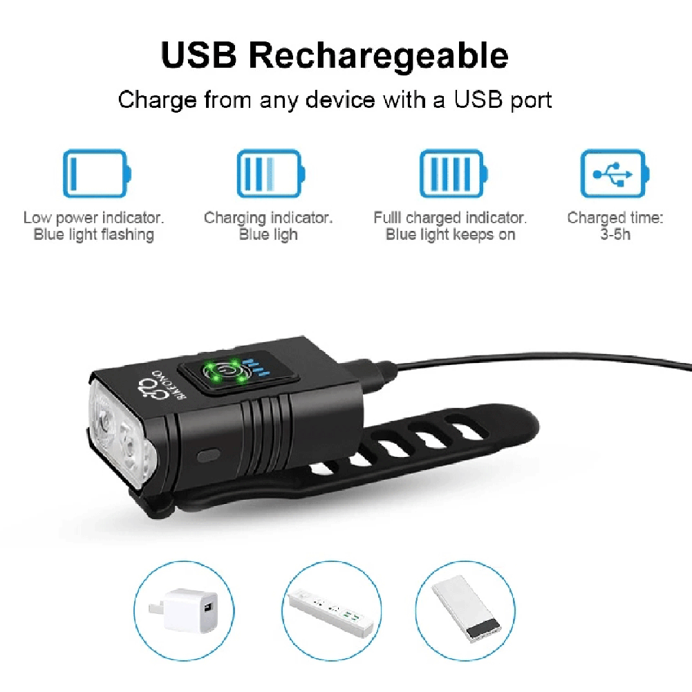 LED fietslamp met brede lichtbundel