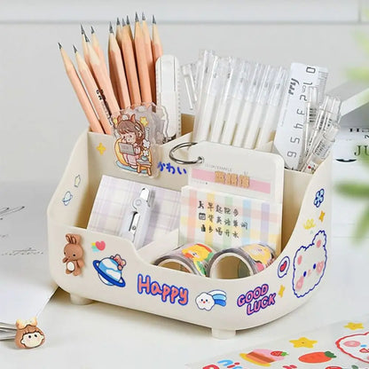 Transparante desk organization box met deksel