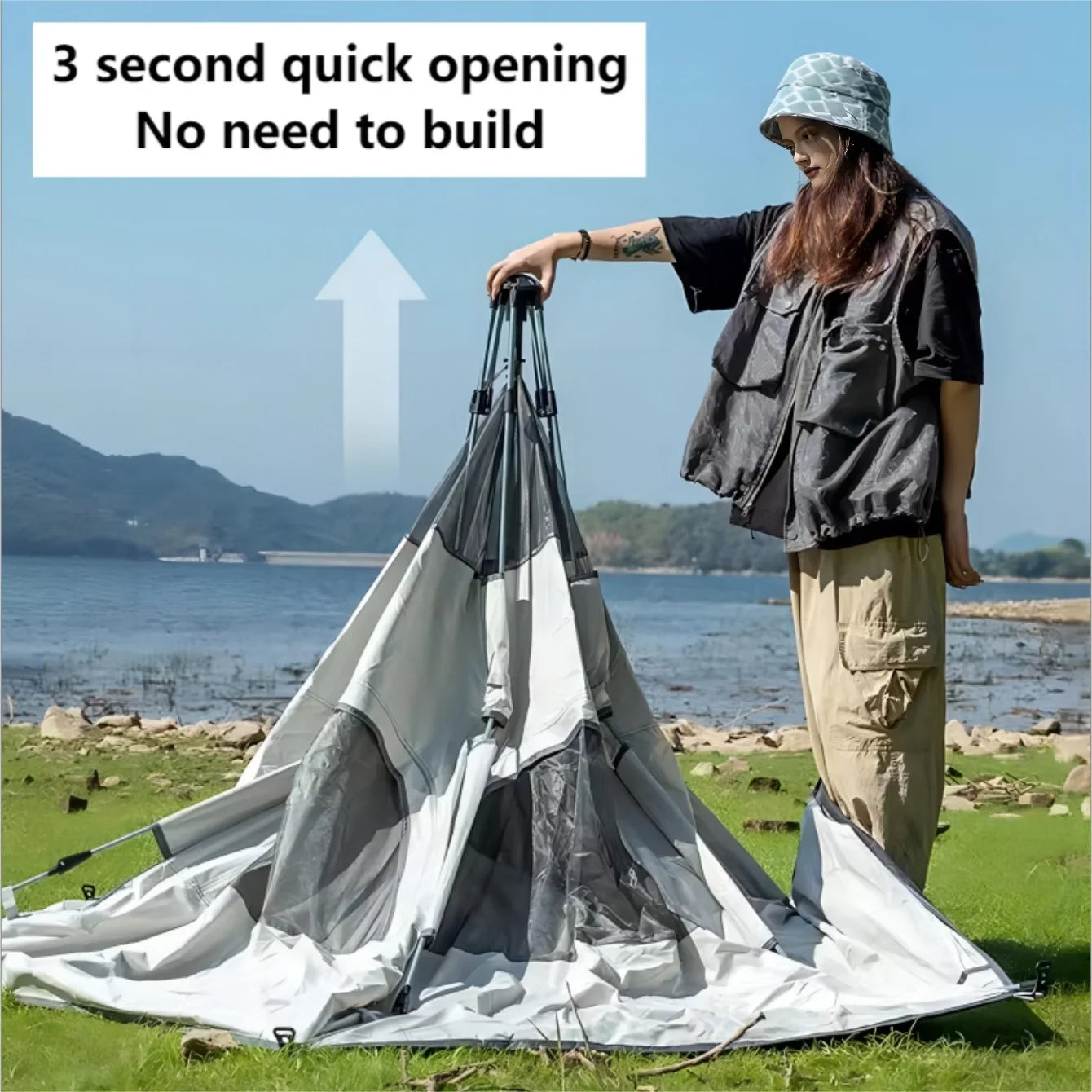Pop-up tent ideaal voor weekendtrips – Licht en handig
