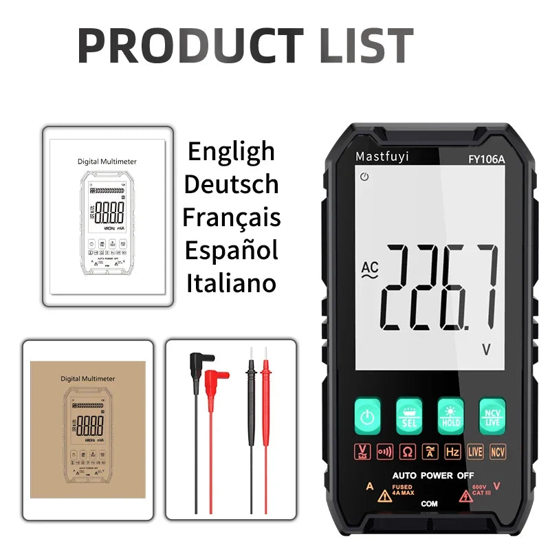 Multimeter voor nauwkeurige spanningsmeting