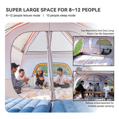 Camping tent met luifel – Schaduw en beschutting