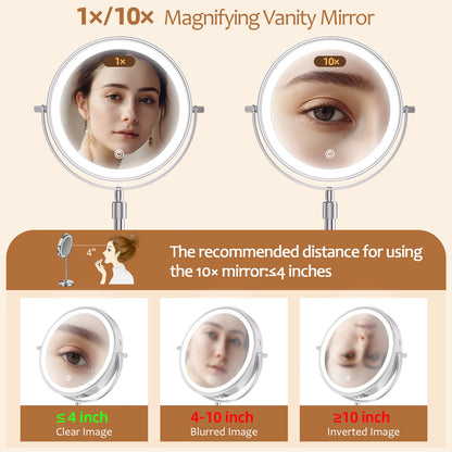 Grote make-up spiegel met verlichting en standaard – Professioneel en stabiel