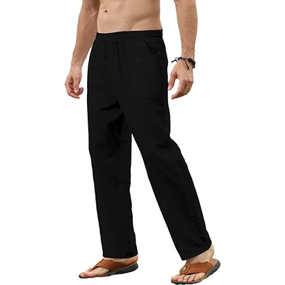 Linnen broek heren met drawstring taille – Verstelbaar en comfortabel