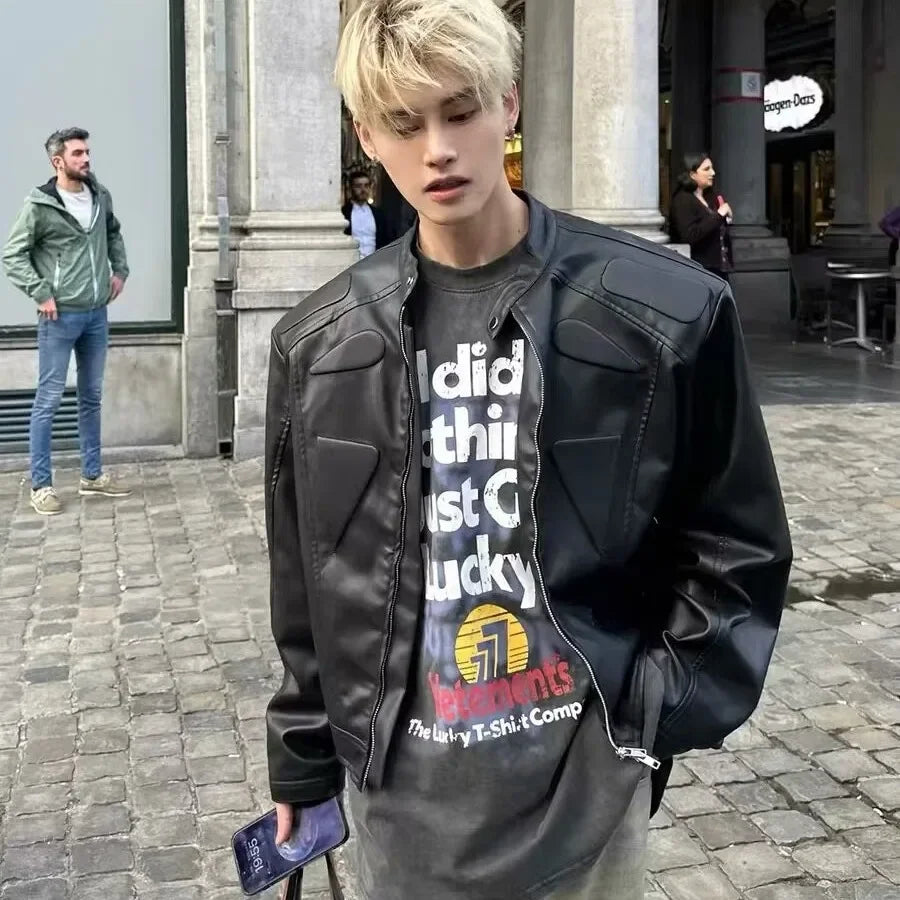 Leren jas heren biker look – Ruwe en ruige uitstraling