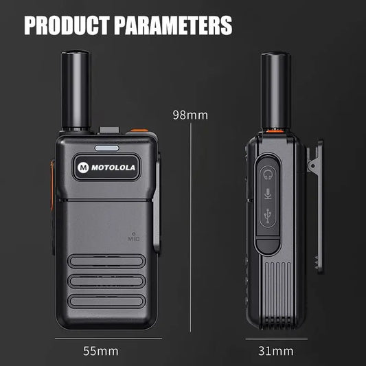 Walkie talkie met zaklamp en kompas