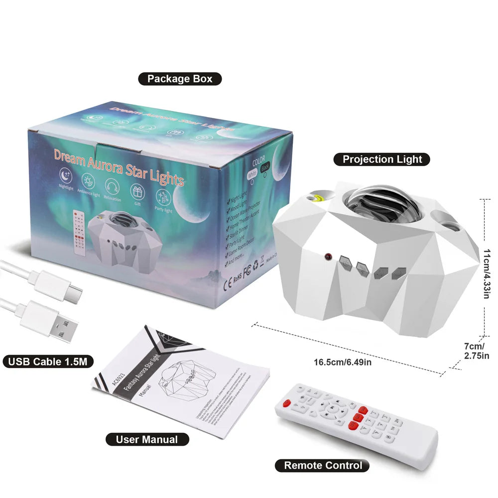 Compacte projector lamp met sterren voor kinderkamer