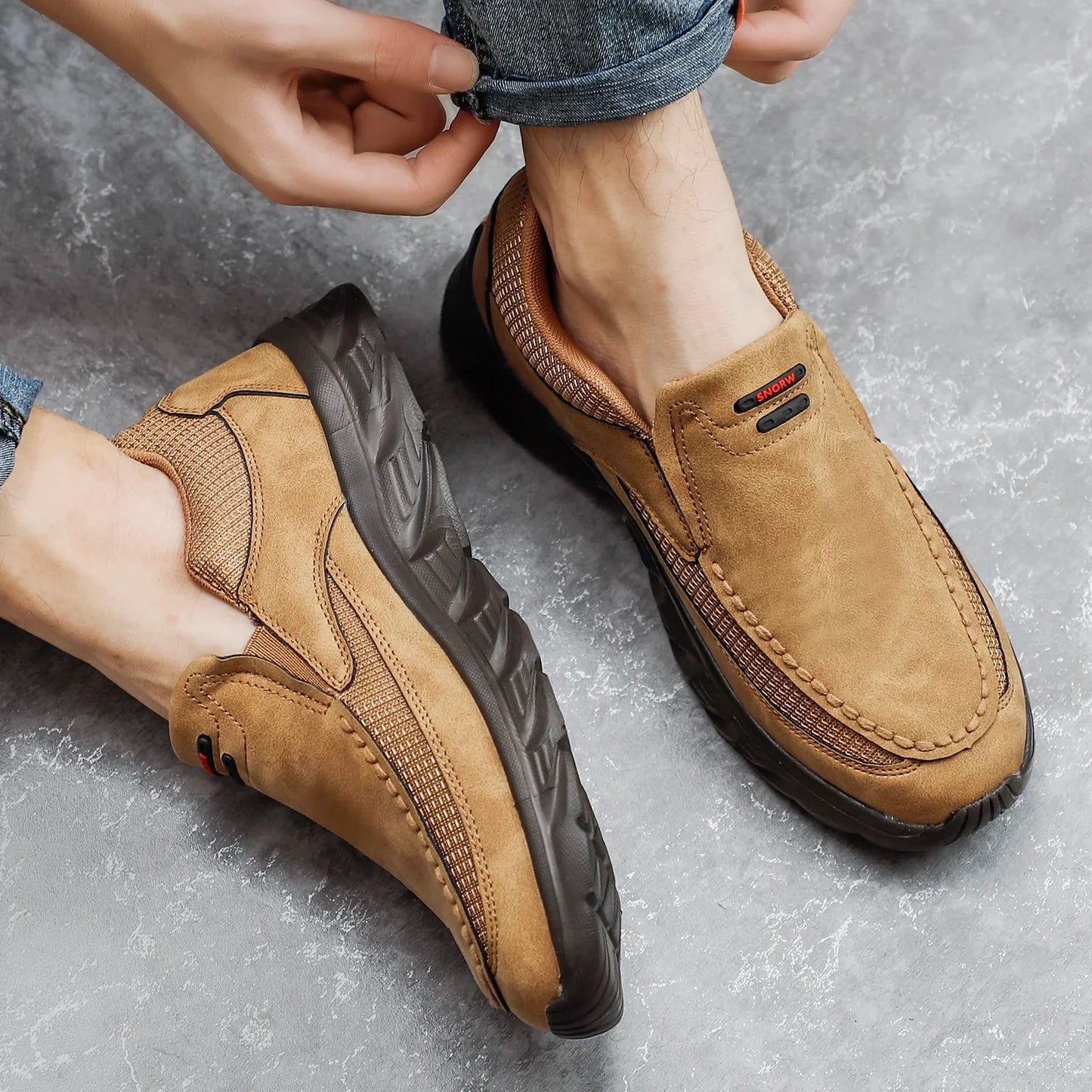 Heren schoenen zonder veters in luchtige stijl