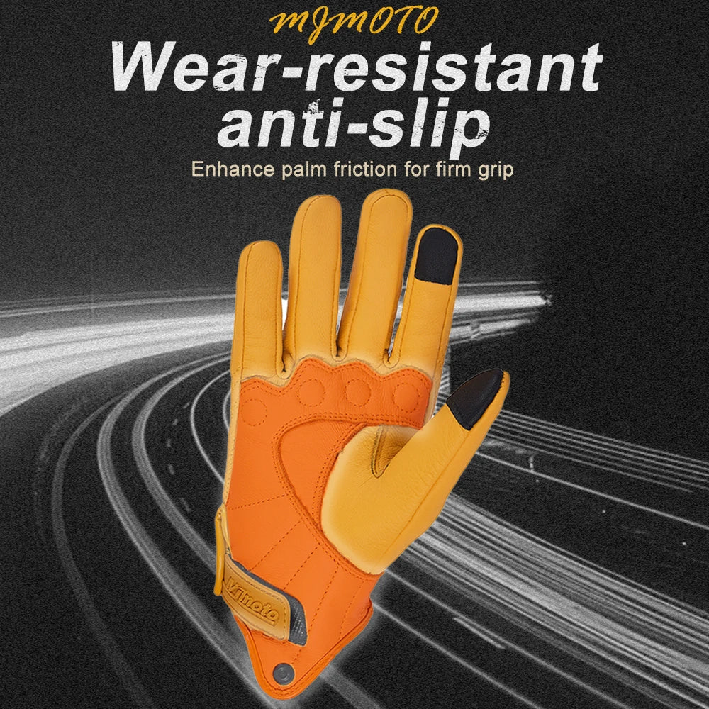 Heren handschoenen in glad leer met klassieke afwerking