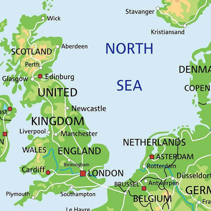 Wereldkaart met topografie – Gedetailleerd en leerzaam
