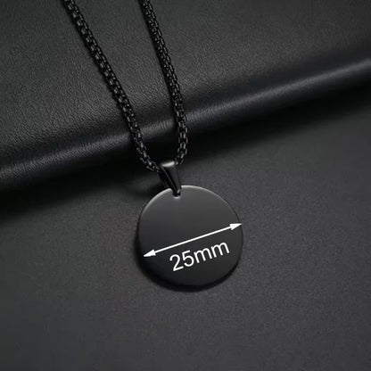 Ketting met symbool en tekstgravure