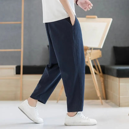 Linnen broek man met minimalistisch design – Modern en eenvoudig