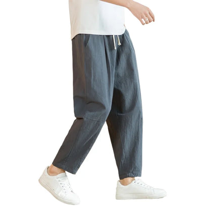 Linnenmix broek heren met lichte stretch – Comfortabel bewegen