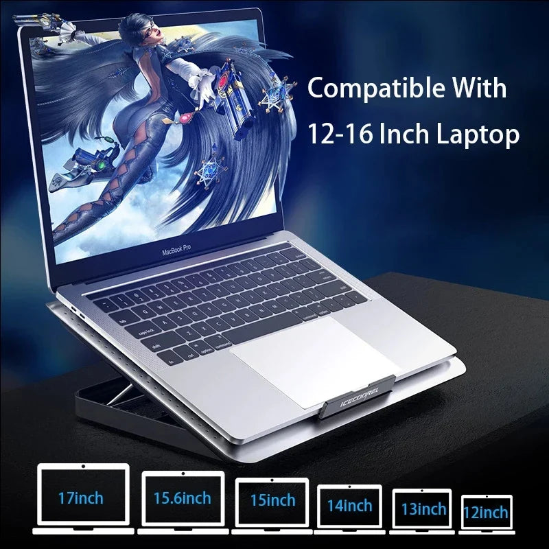 Compacte laptop standaard voor op reis