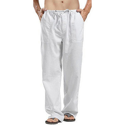 Linnen broek heren met zachte wassing – Relaxed effect