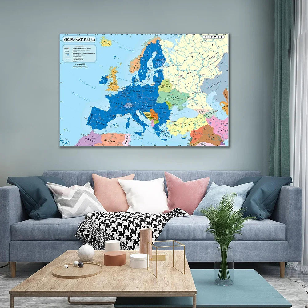 Wereldkaart als fotoprint – Realistische wereldweergave