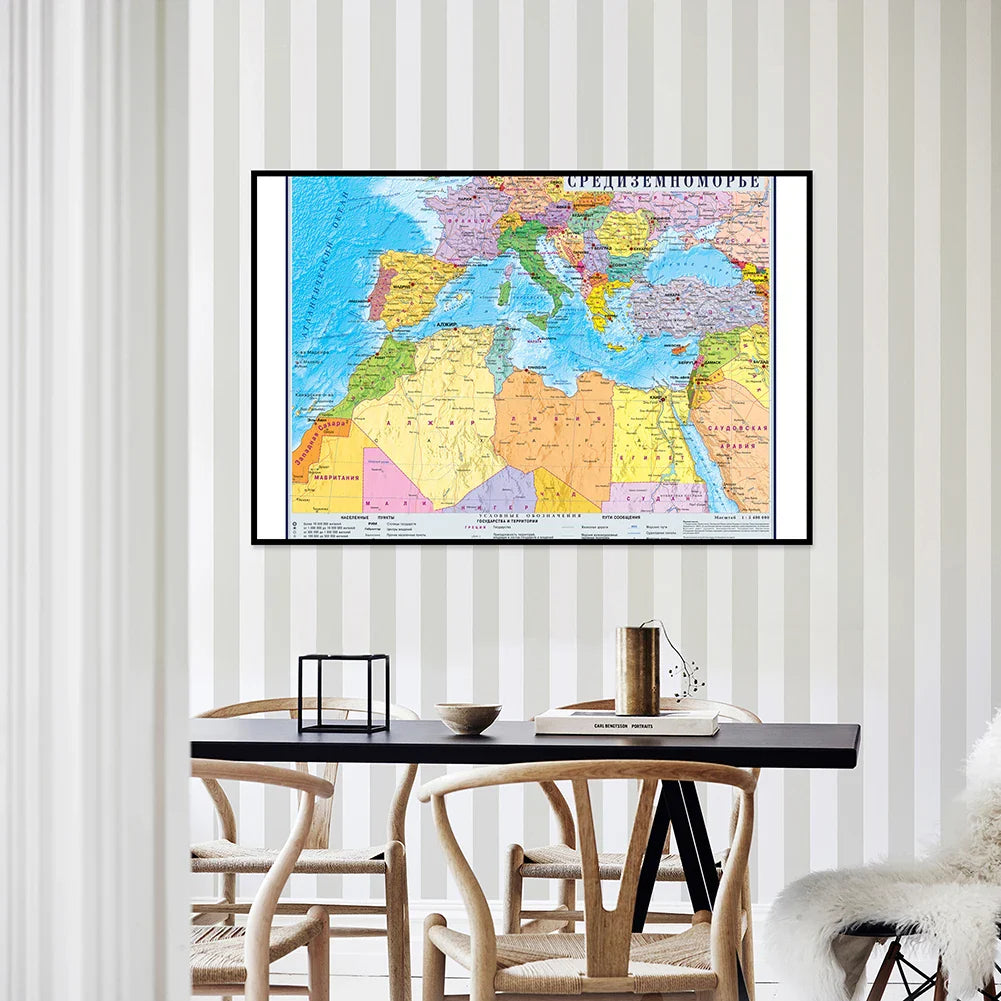 Wereldkaart in moderne kleuren – Past bij elke inrichting