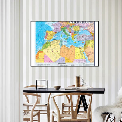 Wereldkaart in moderne kleuren – Past bij elke inrichting
