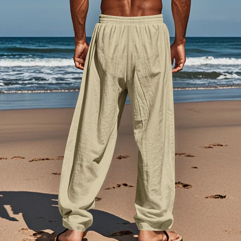 Linnenmix broek heren met knopen – Details maken het verschil