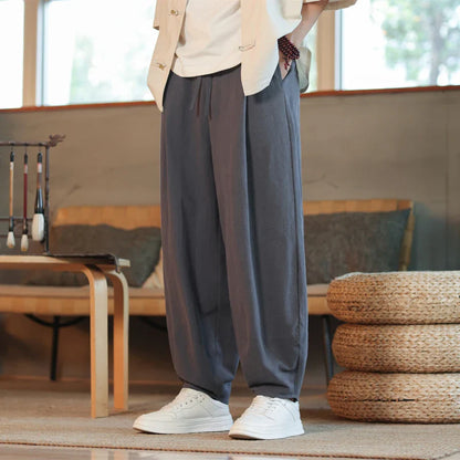Linnen broek mannen met geruite structuur – Unieke look