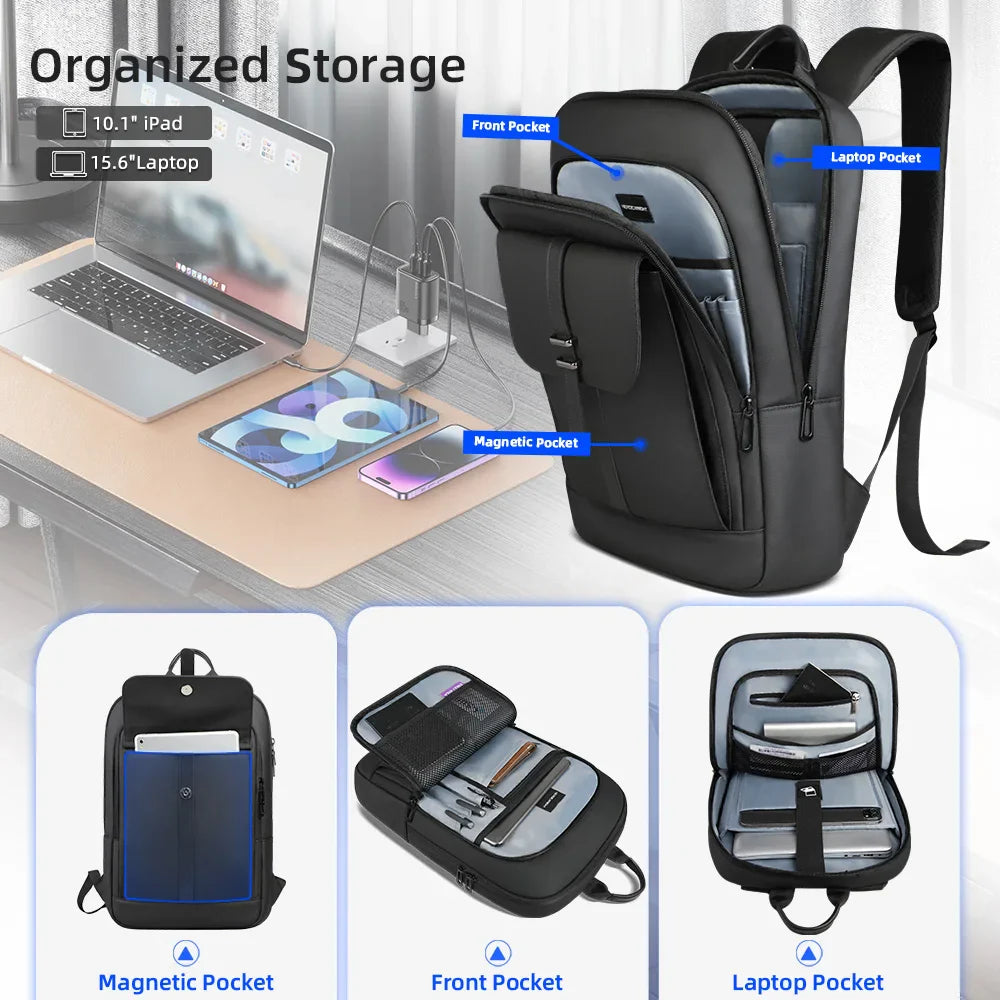 Rugzak als handbagage met extra zijtoegang