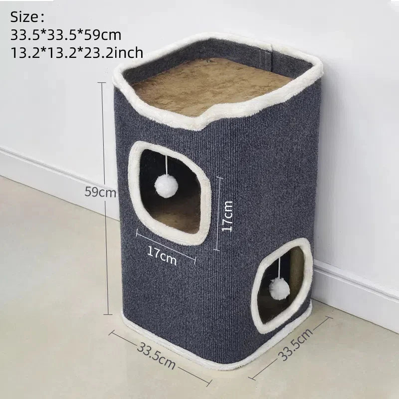 Moderne muurkrabpaal met zitvlak – Voor actieve katten