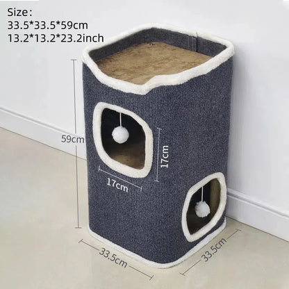 Moderne muurkrabpaal met zitvlak – Voor actieve katten