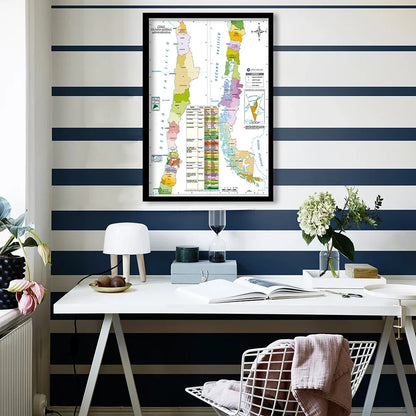 Wereldkaart in zwart op wit canvas – Minimalistisch chic
