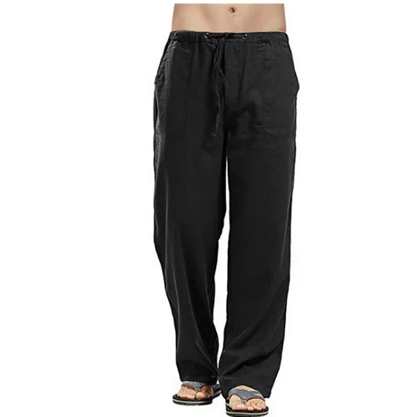 Linnen broek man met elastiek aan de enkel – Sportieve look