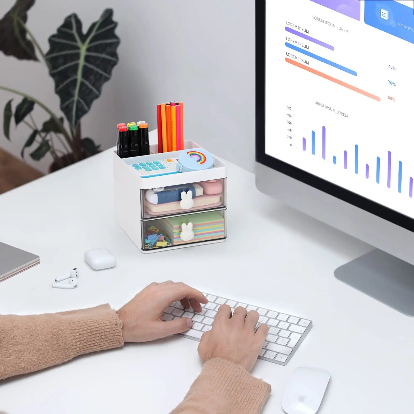 Bureau organizer met ruimte voor kalender en foto