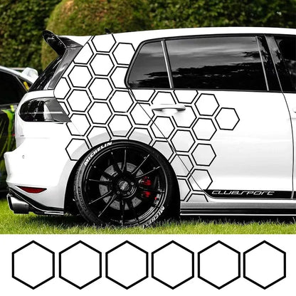 auto stickers - hexagon design voor unieke styling