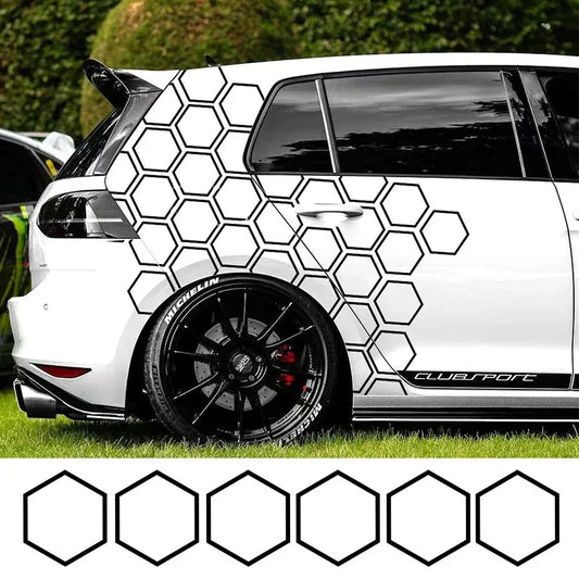 auto stickers - hexagon design voor unieke styling