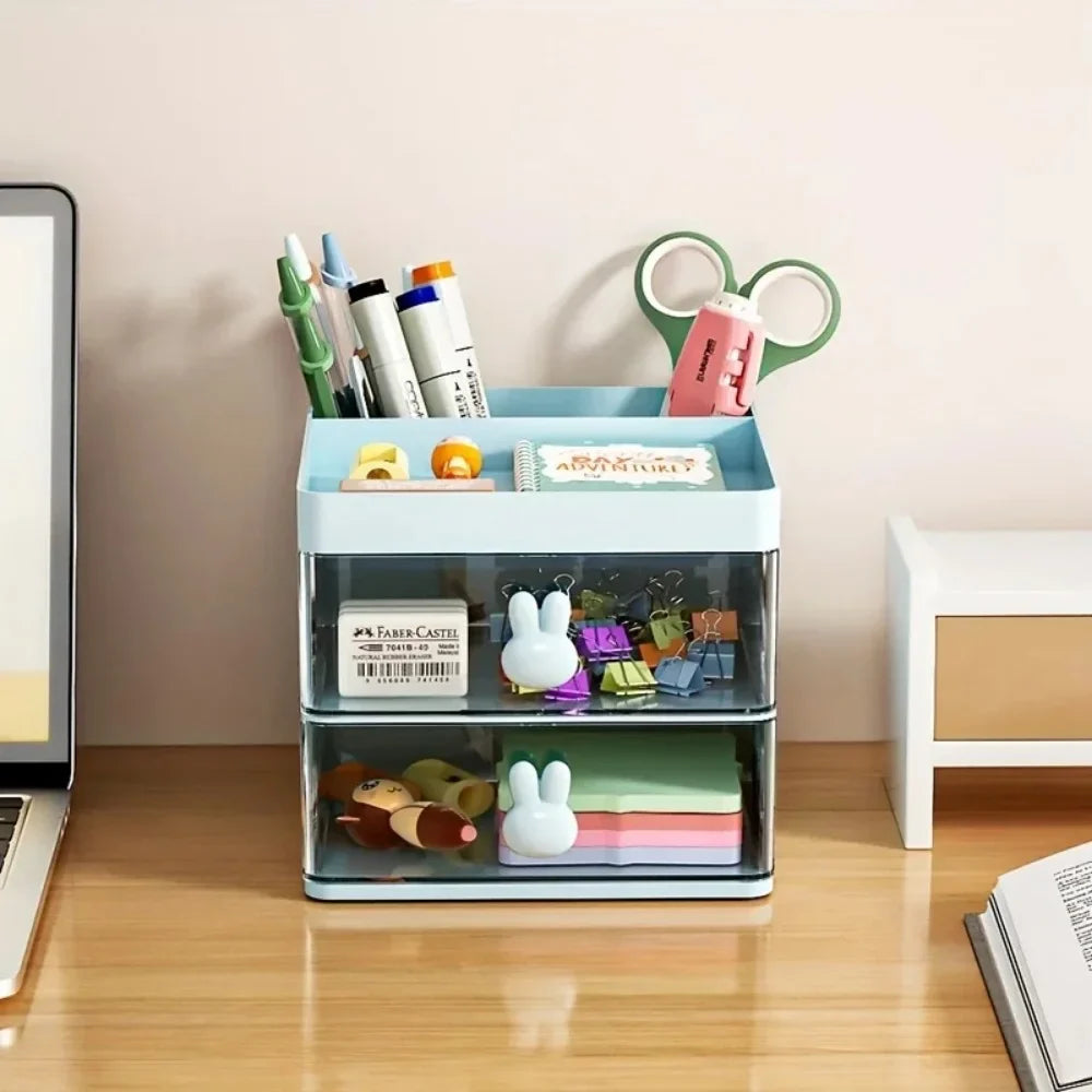 Desk organiser met ruimte voor sticky notes