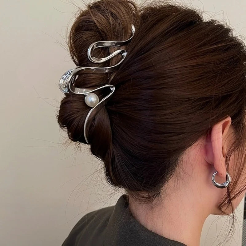 Set haarclips met moderne print