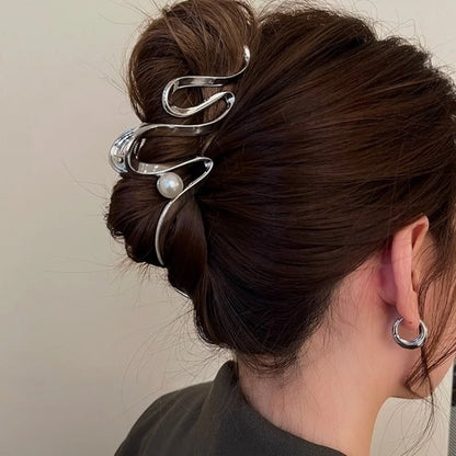 Set haarclips met moderne print