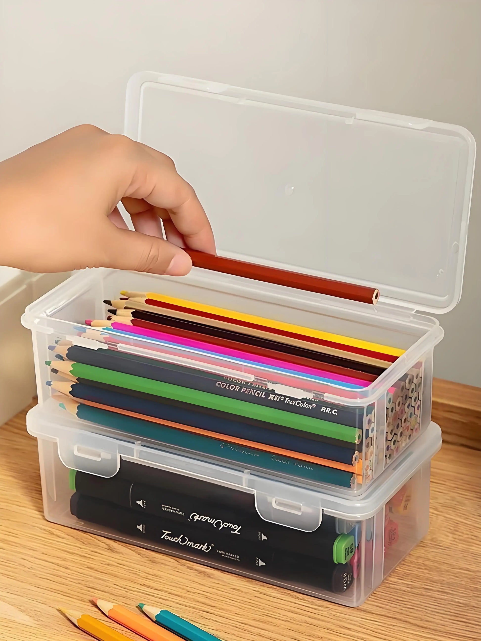 Lichte desk organizer met rubberen onderzijde