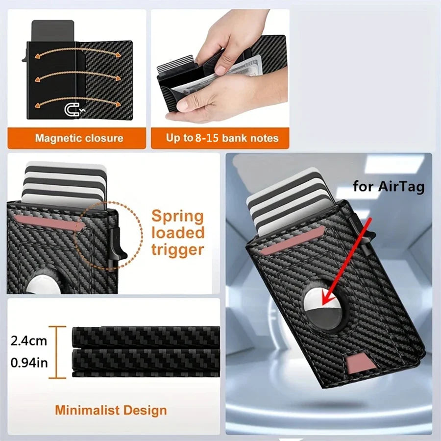 Heren pasjes houder met magneetsluiting – Elegant en veilig