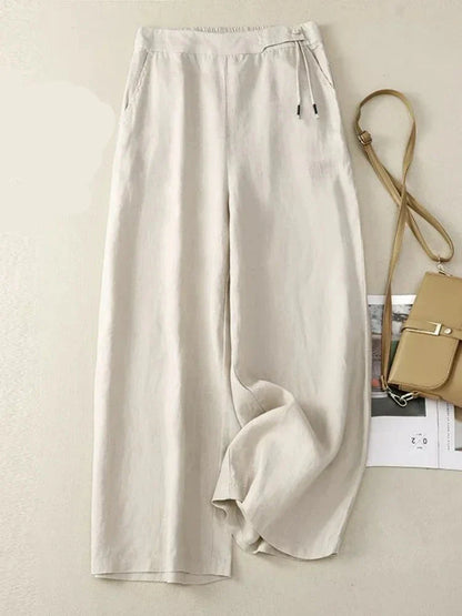 Zara linnen broek met hoge tailleband – Modern silhouet