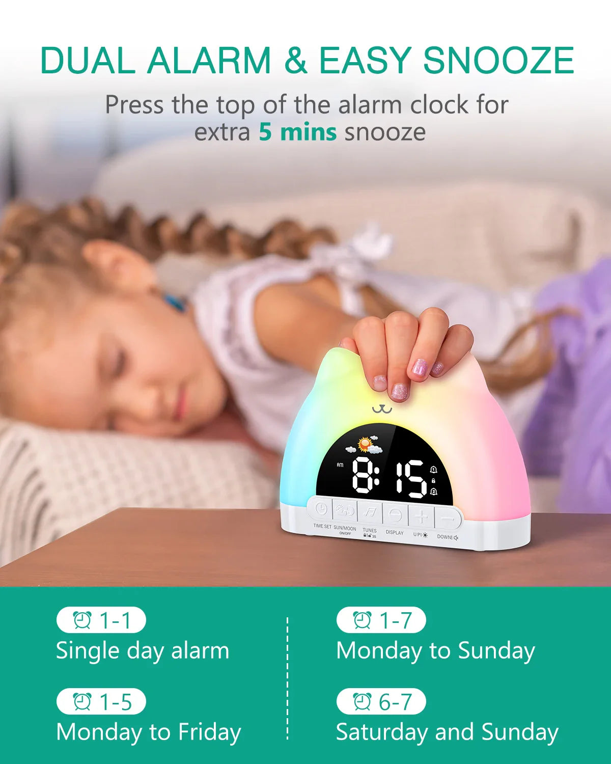 Wake up light met aanraakgevoelig paneel – Bedien zonder knoppen